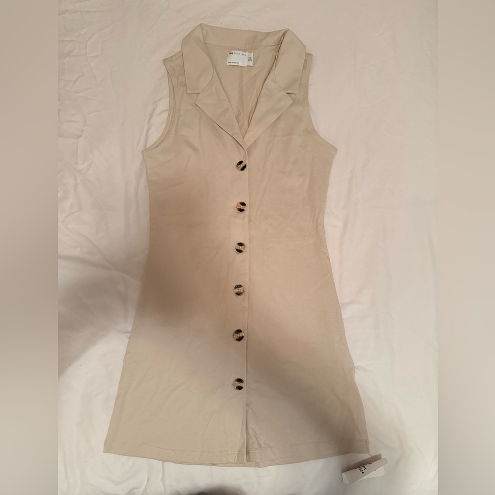 ASOS Beige Sleeveless Mini Dress